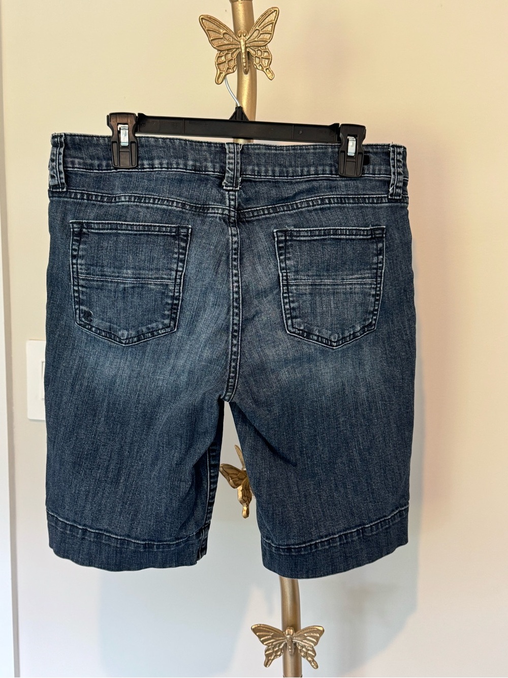 KUT From The Kloth Natalie Bermuda Shorts Sz 10 Dark Wash Denim Mid Rise - Picture 3 of 9